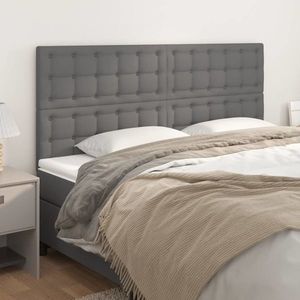 vidaXL Tăblii de pat, 4 buc, gri, 100x5x78/88 cm, piele ecologică imagine