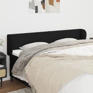 vidaXL Tăblie de pat cu aripioare negru 183x23x78/88 cm textil imagine