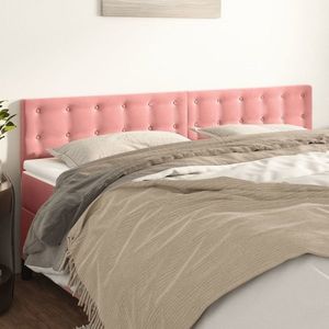 vidaXL Tăblii de pat, 2 buc, roz, 100x5x78/88 cm, catifea imagine