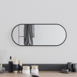 vidaXL Oglindă de perete, negru, 50x20 cm, ovală imagine