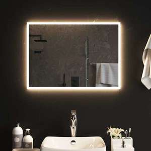 vidaXL Oglindă de baie cu LED, 70x50 cm imagine