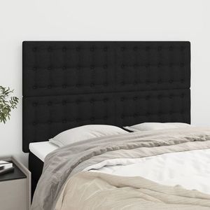 vidaXL Tăblii de pat, 4 buc, negru, 72x5x78/88 cm, textil imagine