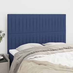 vidaXL Tăblii de pat, 4 buc, albastru, 72x5x78/88 cm, textil imagine
