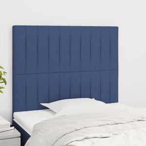 vidaXL Tăblii de pat, 2 buc, albastru, 80x5x78/88 cm, textil imagine