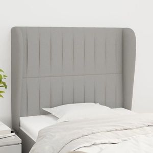 vidaXL Tăblie de pat cu aripioare gri deschis 83x23x118/128 cm textil imagine