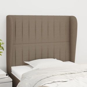 vidaXL Tăblie de pat cu aripioare gri taupe 83x23x118/128 cm textil imagine