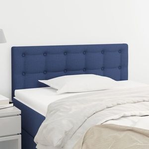 vidaXL Tăblie de pat, albastru, 100x5x78/88 cm, textil imagine