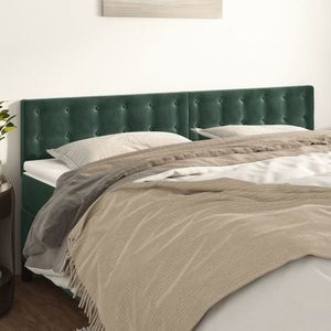 vidaXL Tăblii de pat, 2 buc, verde închis, 80x5x78/88 cm, catifea imagine