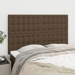 vidaXL Tăblii de pat, 4 buc, maro închis, 72x5x78/88 cm, textil imagine