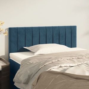 vidaXL Tăblie de pat, albastru închis, 90x5x78/88 cm, catifea imagine