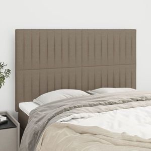 vidaXL Tăblii de pat, 4 buc, gri taupe, 72x5x78/88 cm, textil imagine
