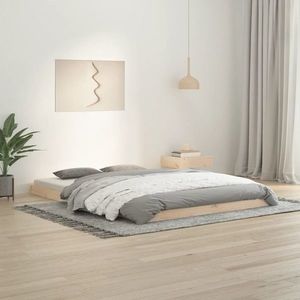 vidaXL Cadru de pat, 140x200 cm, lemn de pin masiv imagine