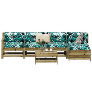 vidaXL Set canapea de grădină, 6 piese, lemn de pin tratat imagine