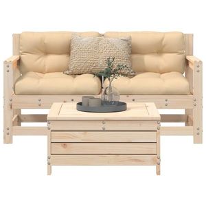vidaXL Set canapea de grădină, 3 piese, lemn masiv de pin imagine
