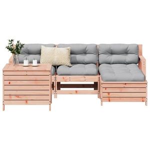 vidaXL Set canapele grădină, 5 piese, lemn masiv brad douglas imagine
