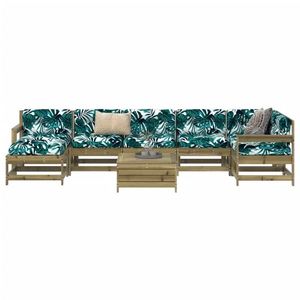 vidaXL Set canapea de grădină, 8 piese, lemn de pin tratat imagine