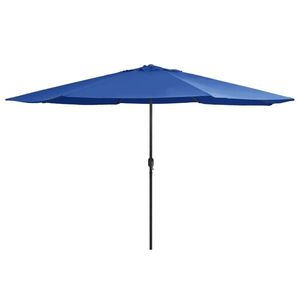 vidaXL Umbrelă de soare de exterior, stâlp metalic, azuriu, 390 cm imagine