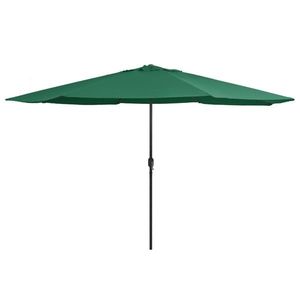 vidaXL Umbrelă de soare de exterior, stâlp metalic, verde, 390 cm imagine