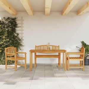 vidaXL Set mobilier pentru grădină, 4 piese, lemn masiv de tec imagine