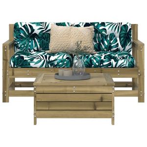 vidaXL Set canapea de grădină, 3 piese, lemn de pin tratat imagine