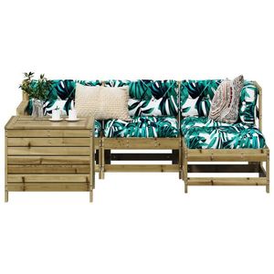 vidaXL Set canapea de grădină, 5 piese, lemn de pin tratat imagine