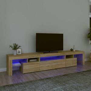 vidaXL Comodă TV cu lumini LED, stejar sonoma, 215x36, 5x40cm imagine