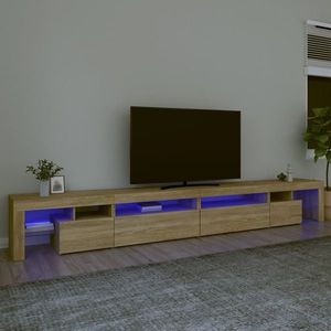 vidaXL Comodă TV cu lumini LED, stejar sonoma, 290x36, 5x40 cm imagine