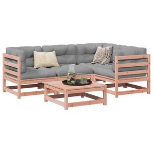 vidaXL Set canapele grădină cu perne, 5 piese, lemn masiv brad douglas imagine