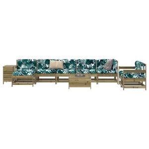 vidaXL Set canapea de grădină, 10 piese, lemn de pin tratat imagine