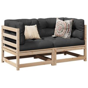 vidaXL Set canapele de grădină, 2 piese, lemn masiv de pin imagine