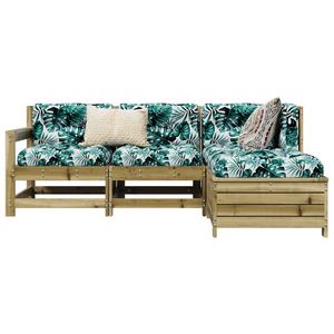 vidaXL Set canapele de grădină, 4 piese, lemn de pin tratat imagine
