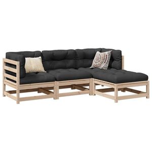 vidaXL Set canapea de grădină, 4 piese, lemn masiv de pin imagine