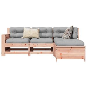vidaXL Set canapele de grădină, 4 piese, lemn masiv brad douglas imagine