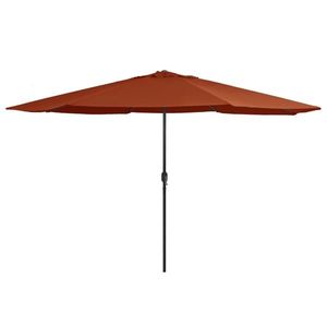 vidaXL Umbrelă de soare de exterior, stâlp metalic, cărămiziu, 390 cm imagine
