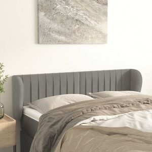 vidaXL Tăblie de pat cu aripioare gri deschis 147x23x78/88 cm catifea imagine