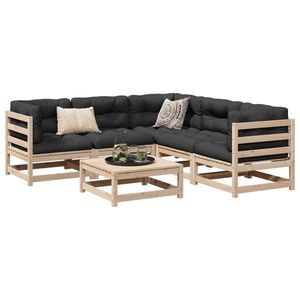 vidaXL Set canapele de grădină cu perne, 6 piese, lemn masiv de pin imagine
