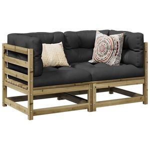 vidaXL Set canapea de grădină, 2 buc., lemn de pin tratat imagine
