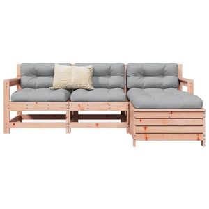 vidaXL Set canapele de grădină, 4 piese, lemn masiv brad douglas imagine