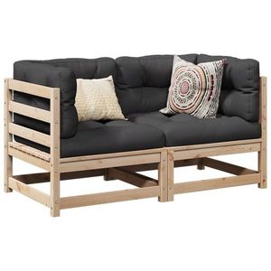 vidaXL Set canapele de grădină cu perne, 5 piese, lemn masiv de pin imagine