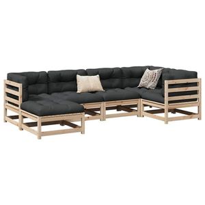 vidaXL Set canapele de grădină cu perne, 6 piese, lemn masiv de pin imagine
