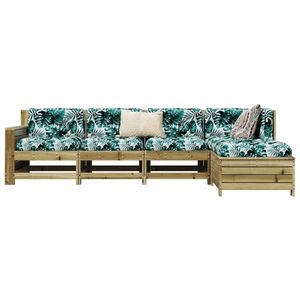 vidaXL Set canapea de grădină, 5 piese, lemn de pin tratat imagine