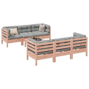 vidaXL Set canapele grădină cu perne, 7 piese, lemn masiv brad douglas imagine