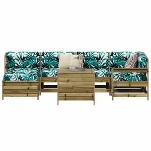 vidaXL Set canapea de grădină, 7 piese, lemn de pin tratat imagine