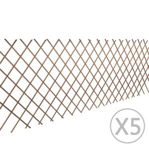vidaXL Gard cu zăbrele, 5 buc., 180 x 90 cm, salcie imagine