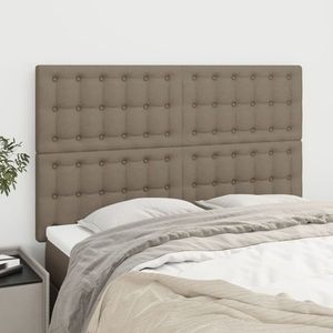 vidaXL Tăblii de pat, 4 buc, gri taupe, 72x5x78/88 cm, textil imagine