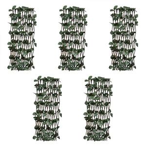 vidaXL Garduri cu zăbrele, frunze artificiale, 5 buc., 180x30cm, salcie imagine