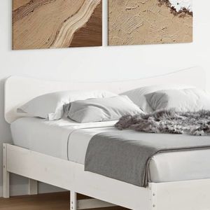 vidaXL Tăblie de pat, alb, 140 cm, lemn masiv de pin imagine