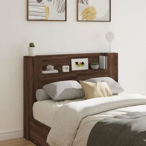 vidaXL Tăblie de pat cu dulap și LED, stejar maro, 140x16, 5x103, 5 cm imagine