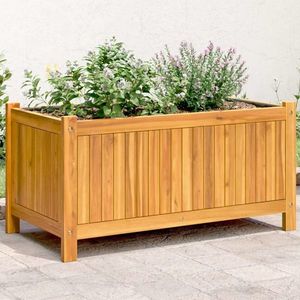 vidaXL Jardinieră de grădină cu căptușeală, 80x42x40 cm, lemn acacia imagine