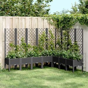 vidaXL Jardinieră de grădină cu spalier, negru, 200x160x142 cm, PP imagine